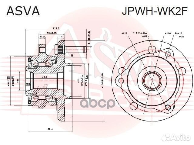 Ступица колеса перед прав/лев jpwh-WK2F asva