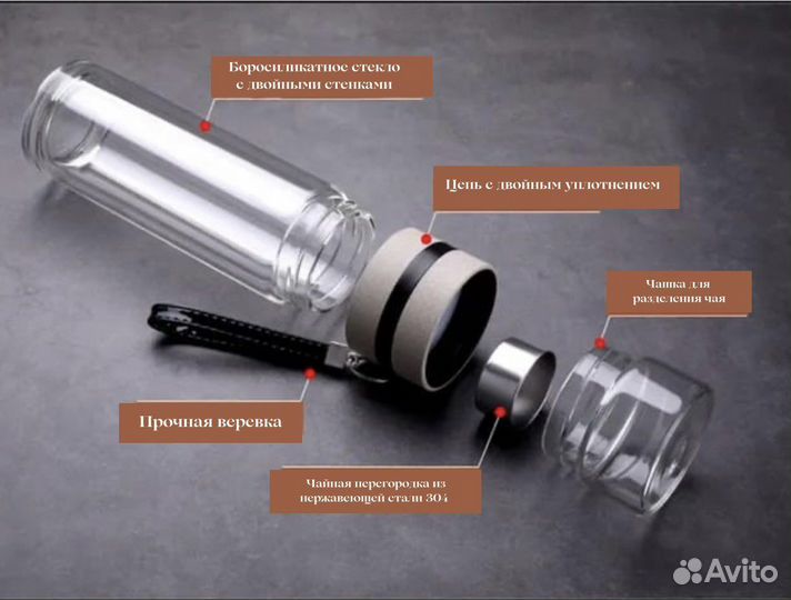 Бутылка термос для заваривания чая