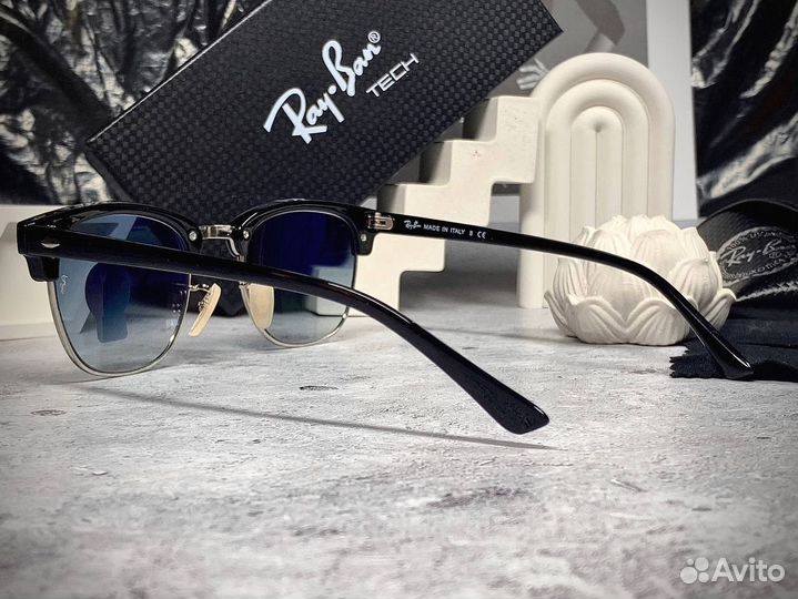 Очки Ray Ban Клабмастер серебристые