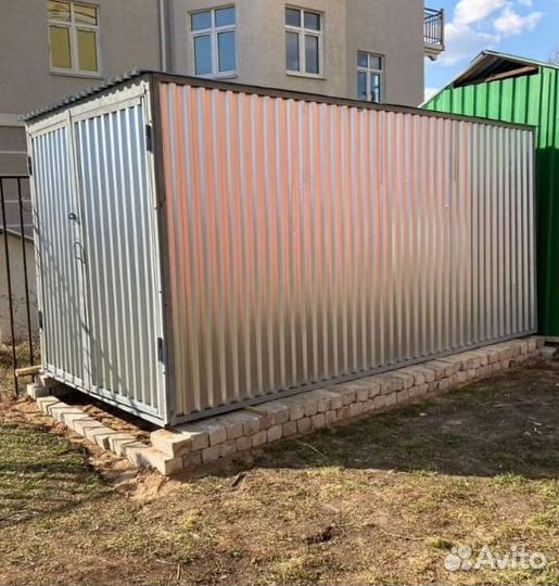 Гараж Хозблок из волнового профиля