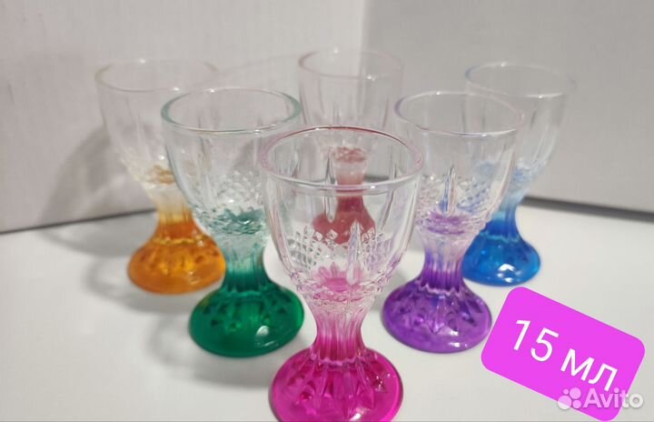 Рюмки, стопки цветные 15,20 мл