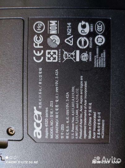 Acer 4520 модель z03,на запчасти или реанимацию)