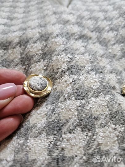 Твидовый L жакет под винтаж как новый