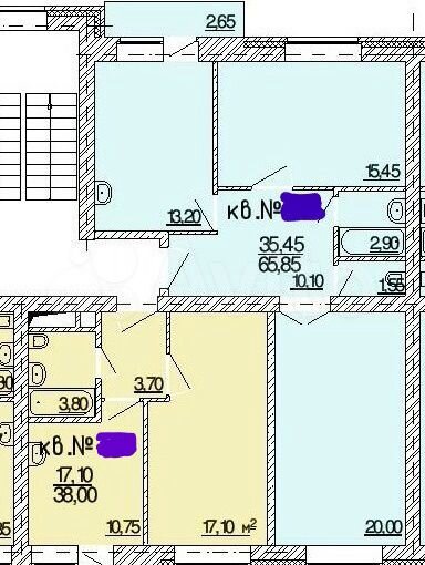 2-к. квартира, 62,4 м², 4/6 эт.