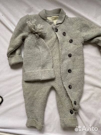 Nipperland Вязаный утепленный комбинезон 9-12 мес