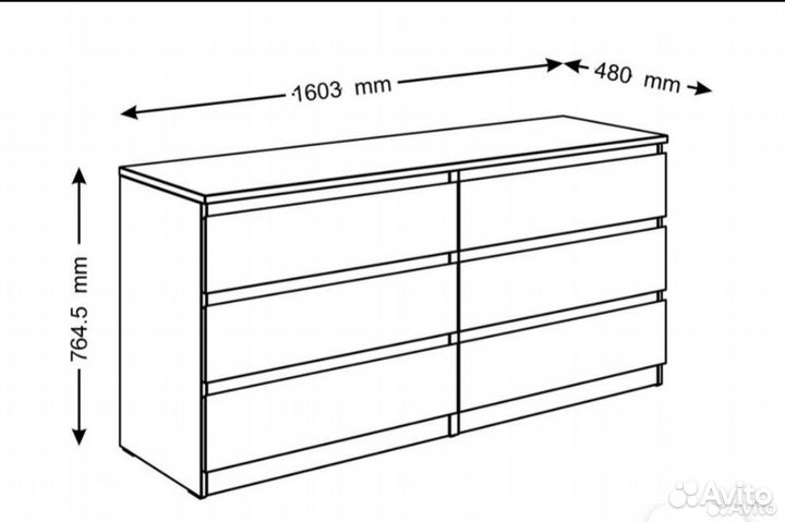 Комод IKEA мальм, б/у