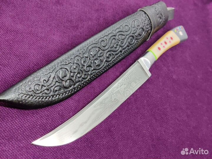 Нож для кухни пчак тёмная ручка