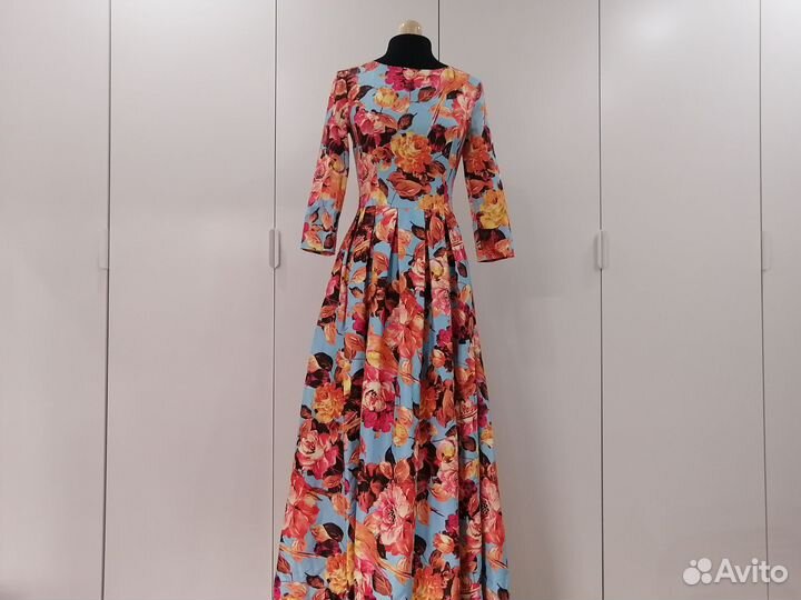 Платье женское длинное с принтом
