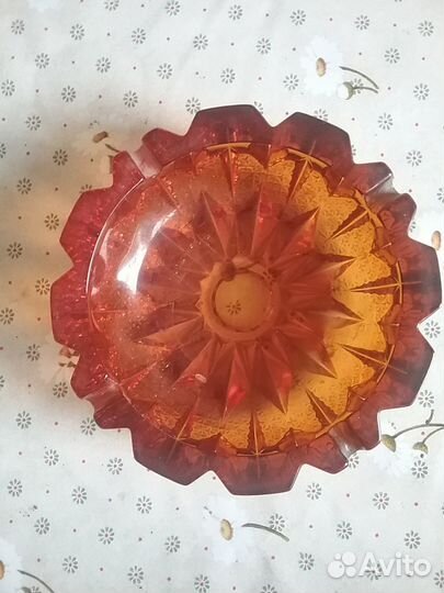 Пепельница, чешское стекло