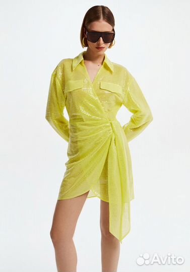 Платье-рубашка в пайетках Love Republic