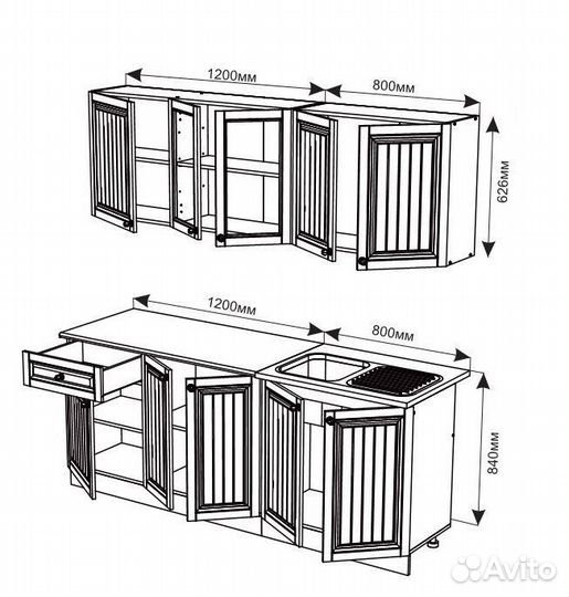 Кухня 2,0 метра Трюфель