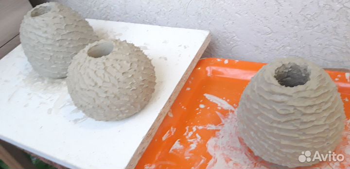 Вазочки из глины