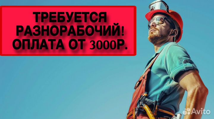 Разнорабочий/помощник специалиста/ з/п ежеднедная