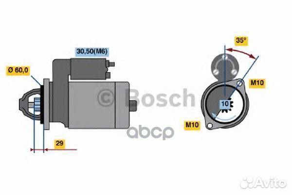 Стартер;04801516AA 0 986 021 330 Bosch