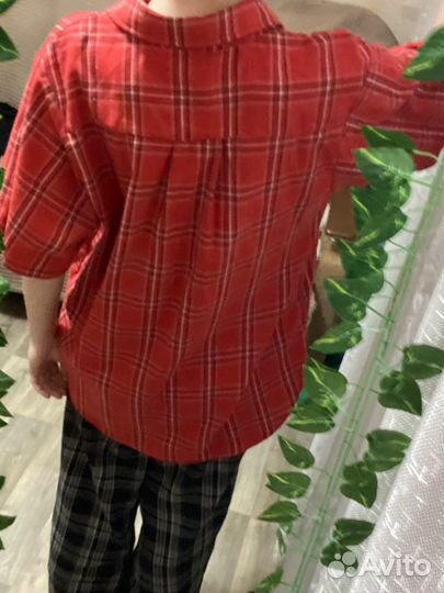 Рубашка красная в клетку shein