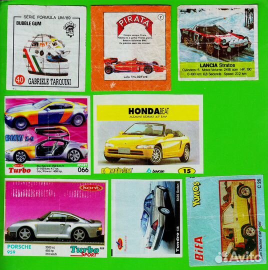 Вкладыши от жвачек Автотематика