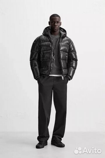 Пуховик Zara x Moncler глянцевый