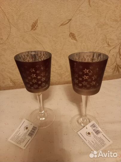 Фужеры-подсвечники 2 штуки