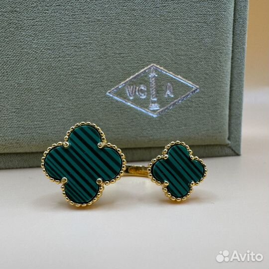 Серьги Van Cleef & Arpels малахит золото