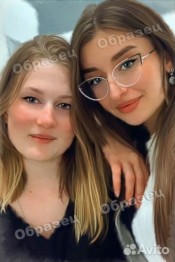 Портрет по фото на холсте в подарок