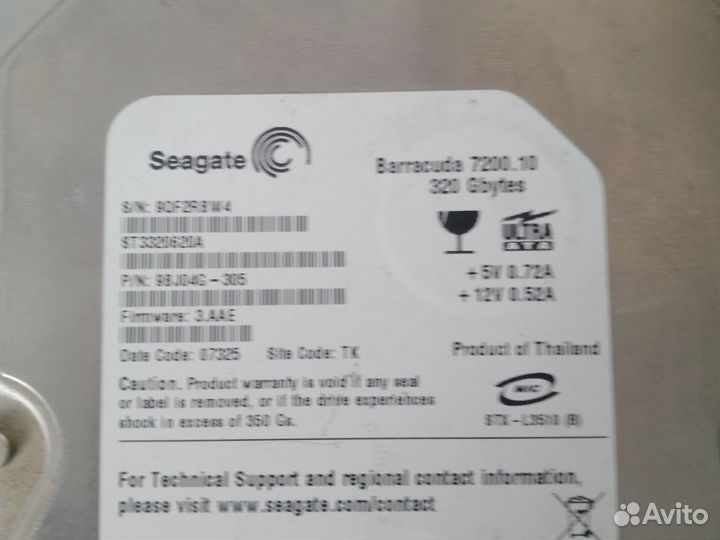 Жесткий диск Barracuda 7200.10 320 Gbytes
