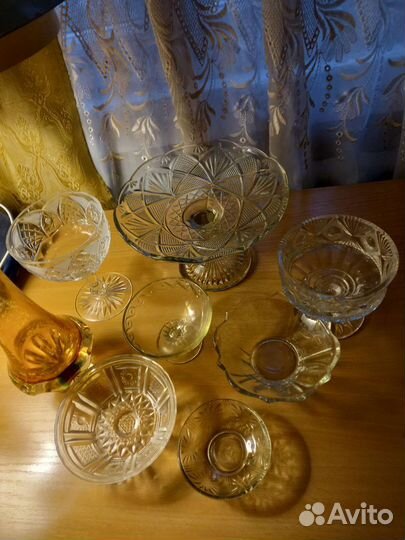 Вазы и вазочки СССР из стекла и хрусталя