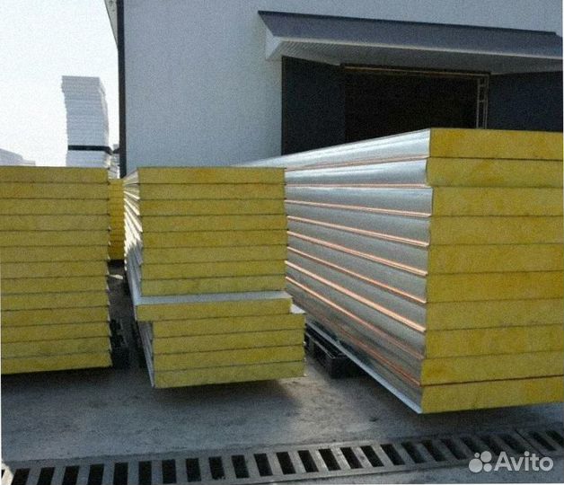 Сэндвич панели стеновые минерал. вата от 200 м2