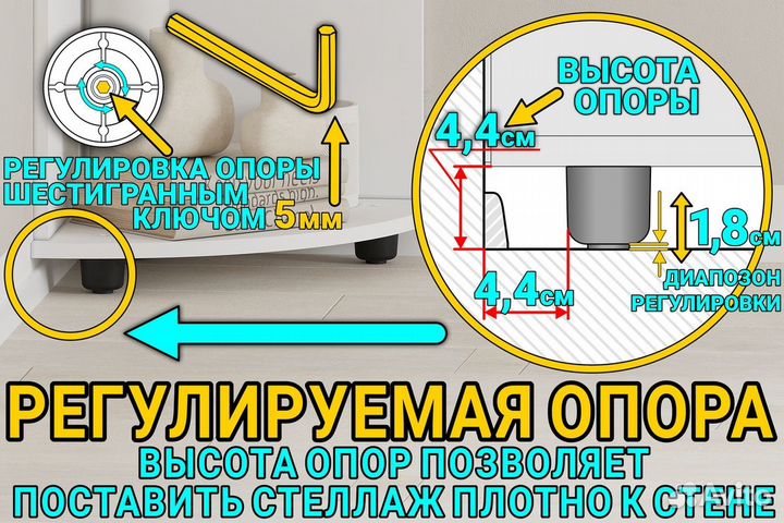 Тумба угловая 3 отдела/модульная мебель