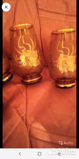 Стаканы.Хрустальное стекло. Богемия