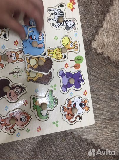 Деревянные пазлы пакетом