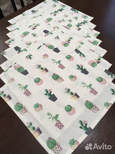 Скатерть с салфетками из рогожки 142*215см