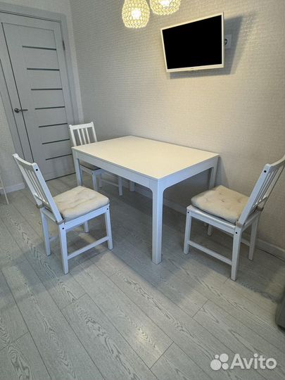 Кухонный стол Икеа ekedalen 80*120/180 со стульями