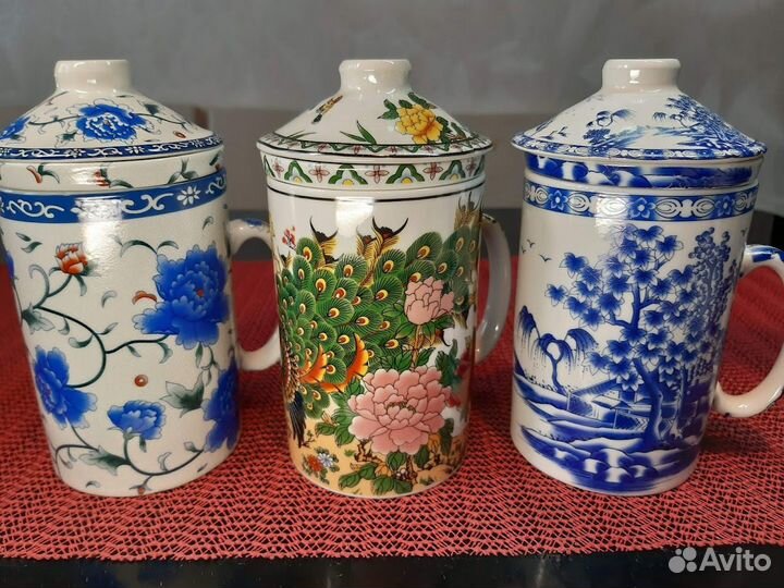 Кружки с керамическим ситом и крышкой