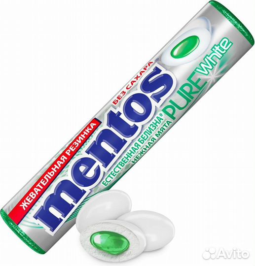 Жевачка Mentos Pure White Нежная мята Ментос