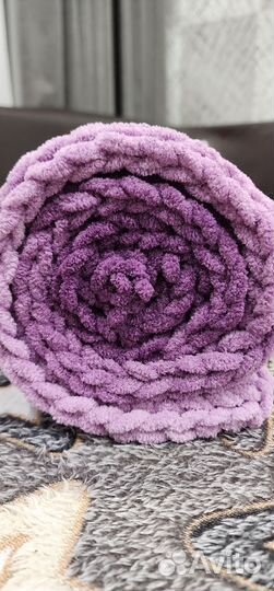 Плед вязаный ручной работы alize puffy