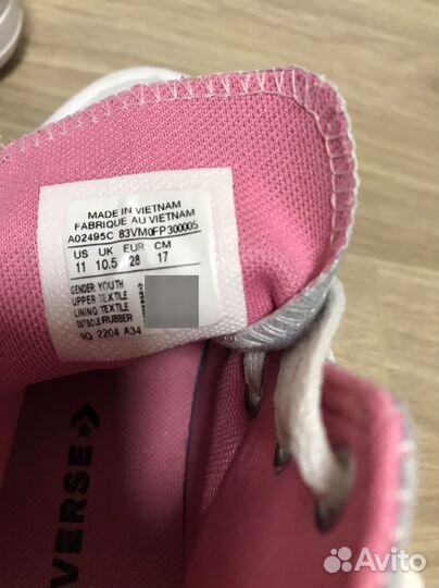 Кеды converse 28 резмер для девочки