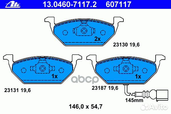 Колодки тормозные дисковые передн, audi: A2 1.4
