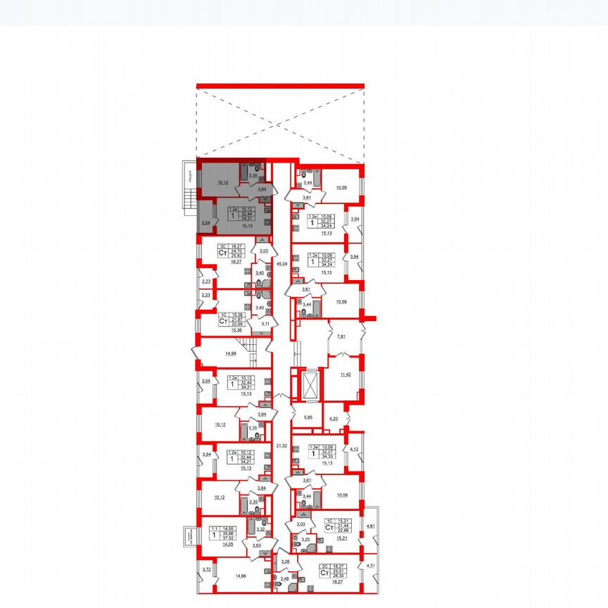 1-к. квартира, 32,4 м², 1/5 эт.