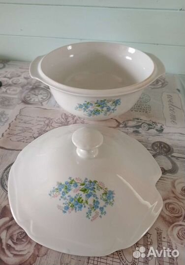 Фарфоровая супница, большое блюдо СССР