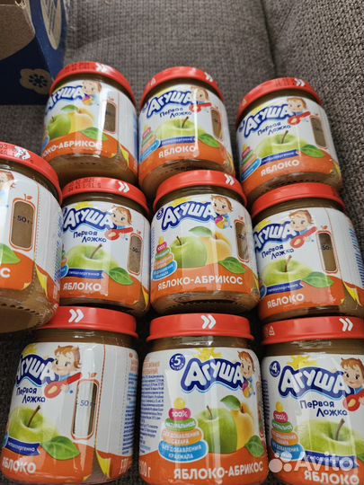 Овощные и фруктовые пюре Агуша в ассортименте