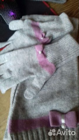 Шарф с перчатками