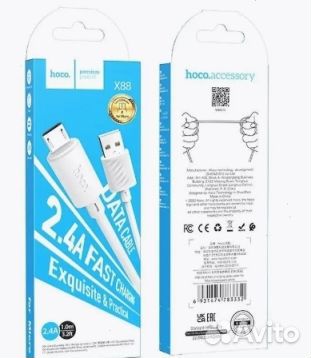Кабель оптом. USB hoco X88, microusb, 2.4А, 1 м