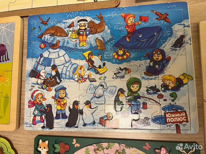 Пазлы деревянные, сортер