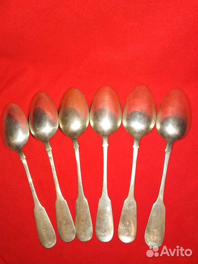 Серебряные царские ложки. 1895г. 6шт