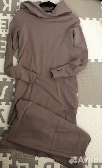 Платье худи с капюшоном спортивное макси(длинное)