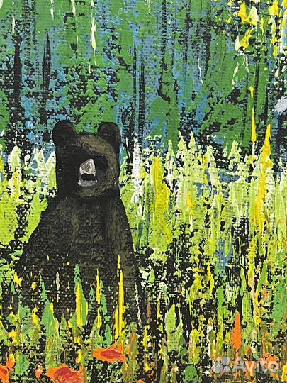 Картина Медведь в лесу