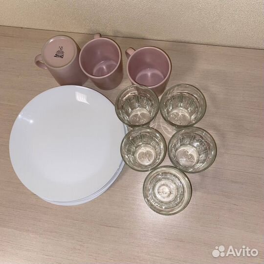 Стаканы кружки тарелки IKEA