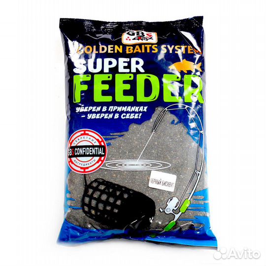 Прикормка GBS Super Feeder Чёрный бисквит 1кг
