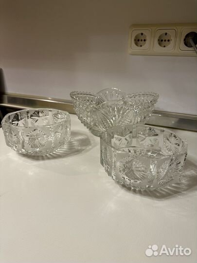 Конфетница салатник хрусталь СССР