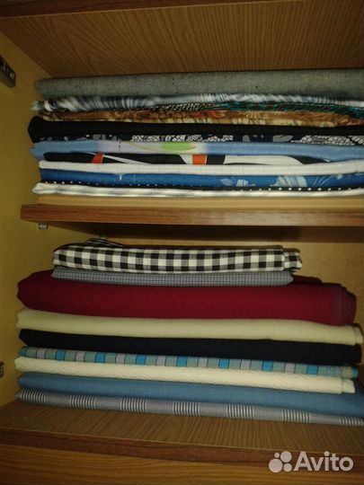 Ткани отрезы шерсть, хлопок, трикотаж, шелк